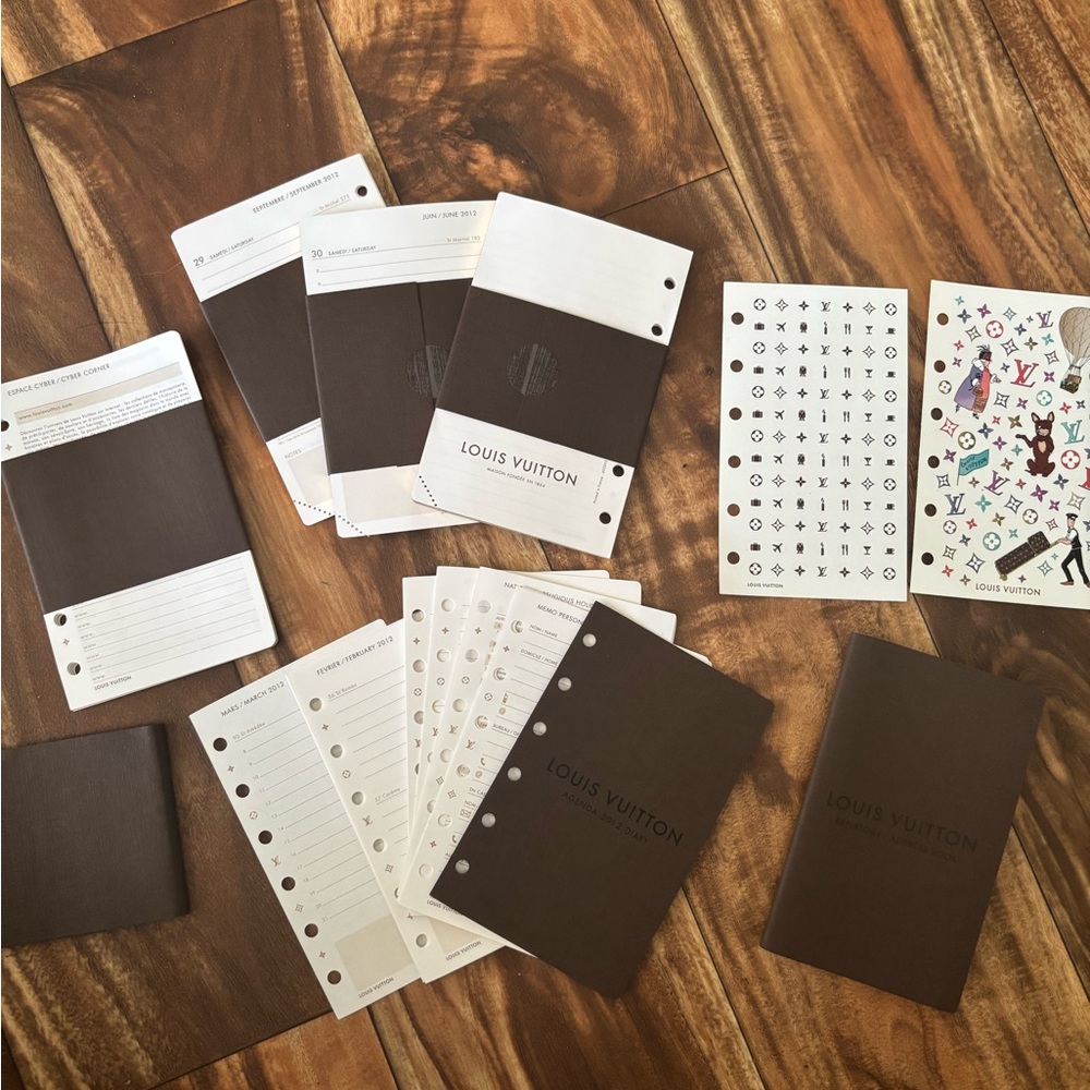 Louis Vuitton Brown and White Notebook